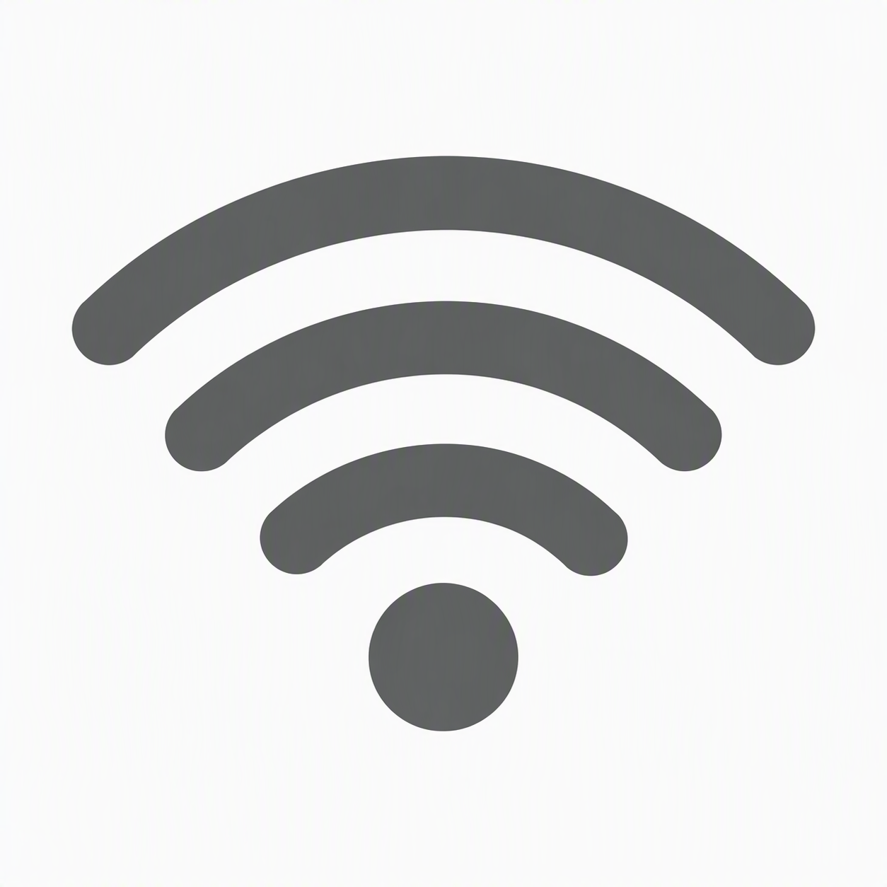 Graues Icon auf weißem Hintergrund WLAN-Signal